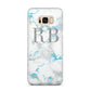 Personalised Blue Marble Initials Samsung Galaxy S8 Plus Case