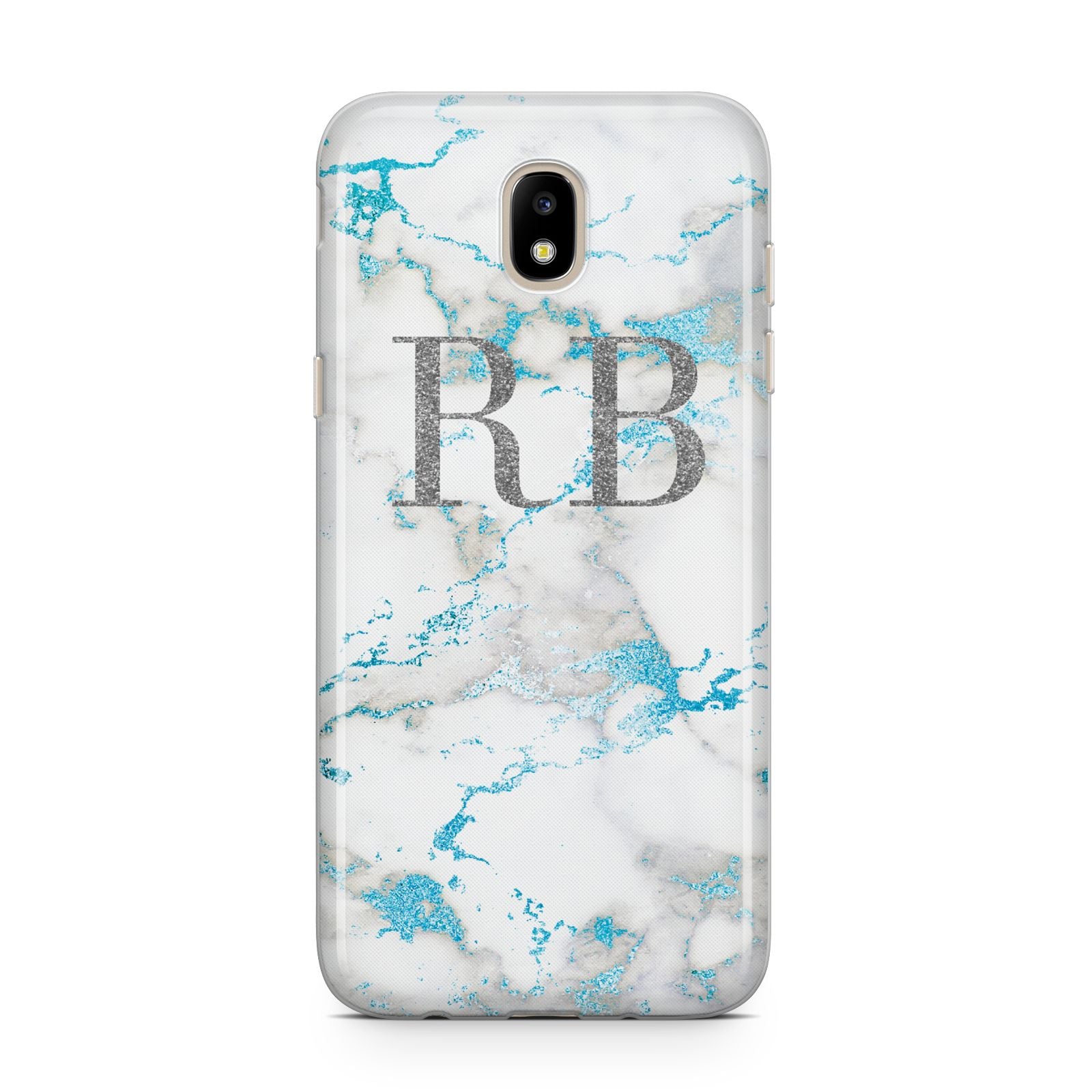 Personalised Blue Marble Initials Samsung J5 2017 Case