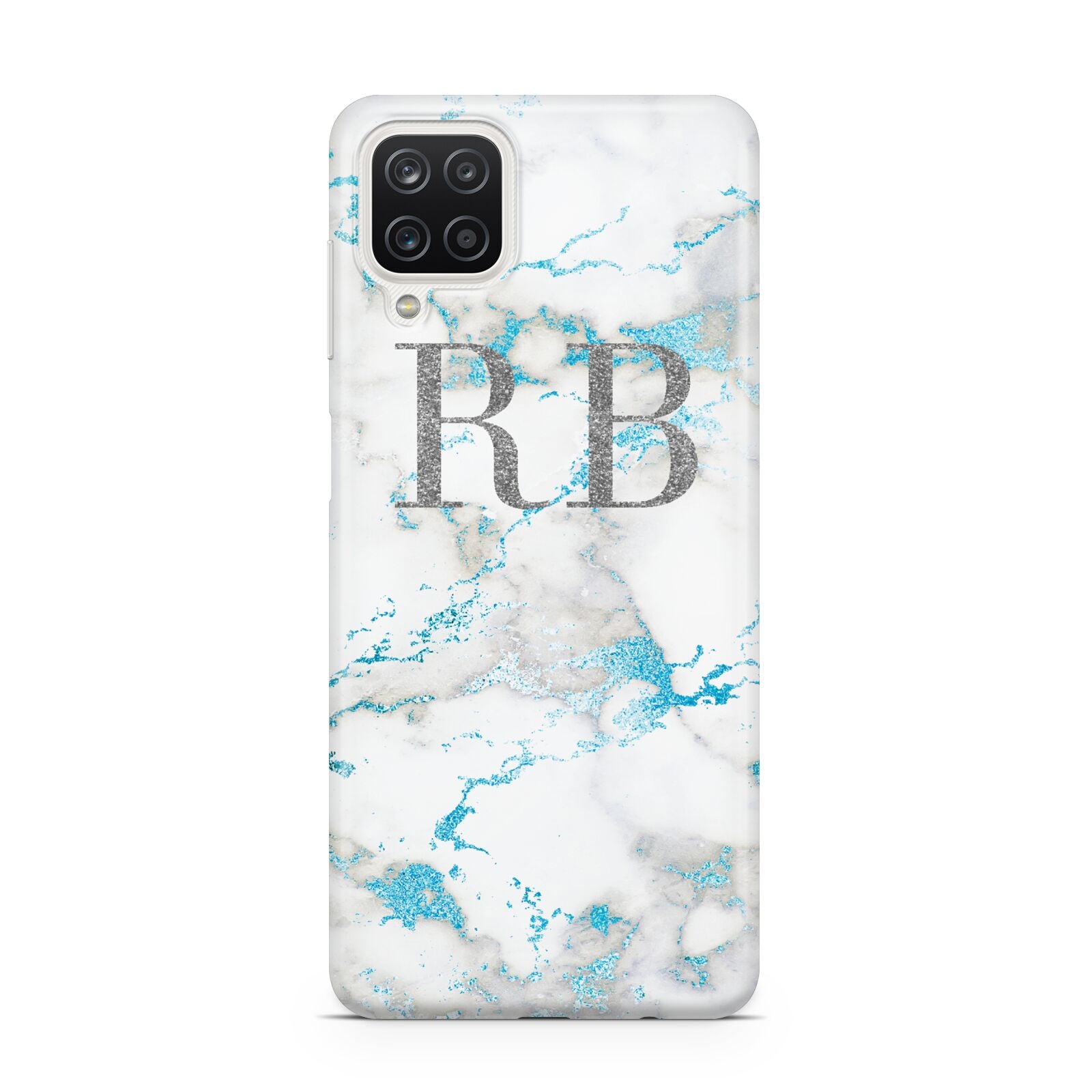 Personalised Blue Marble Initials Samsung M12 Case