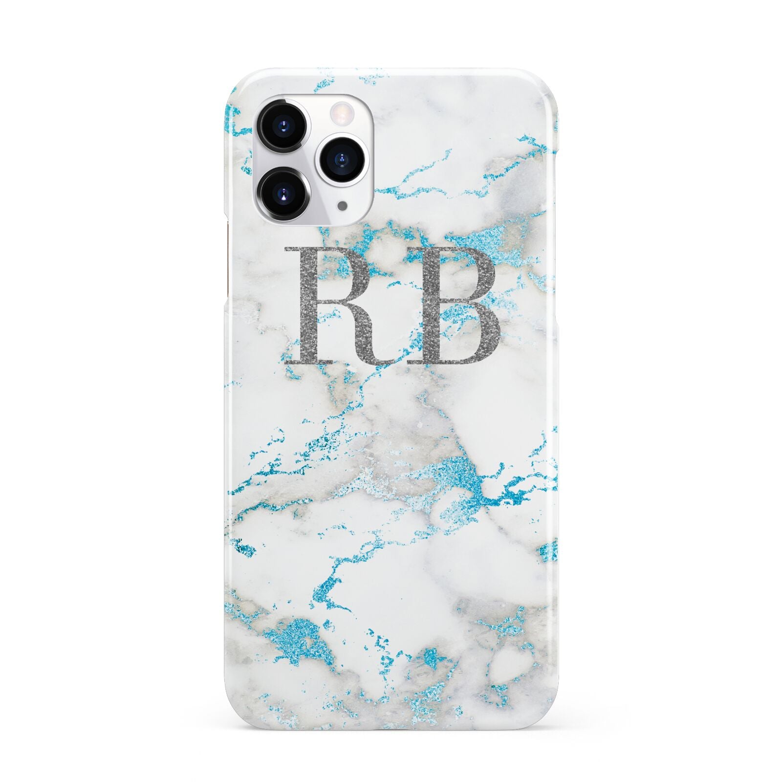 Personalised Blue Marble Initials iPhone 11 Pro 3D Snap Case