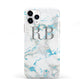 Personalised Blue Marble Initials iPhone 11 Pro 3D Tough Case