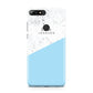 Personalised Blue Marble With Name Initials Huawei Y7 2018