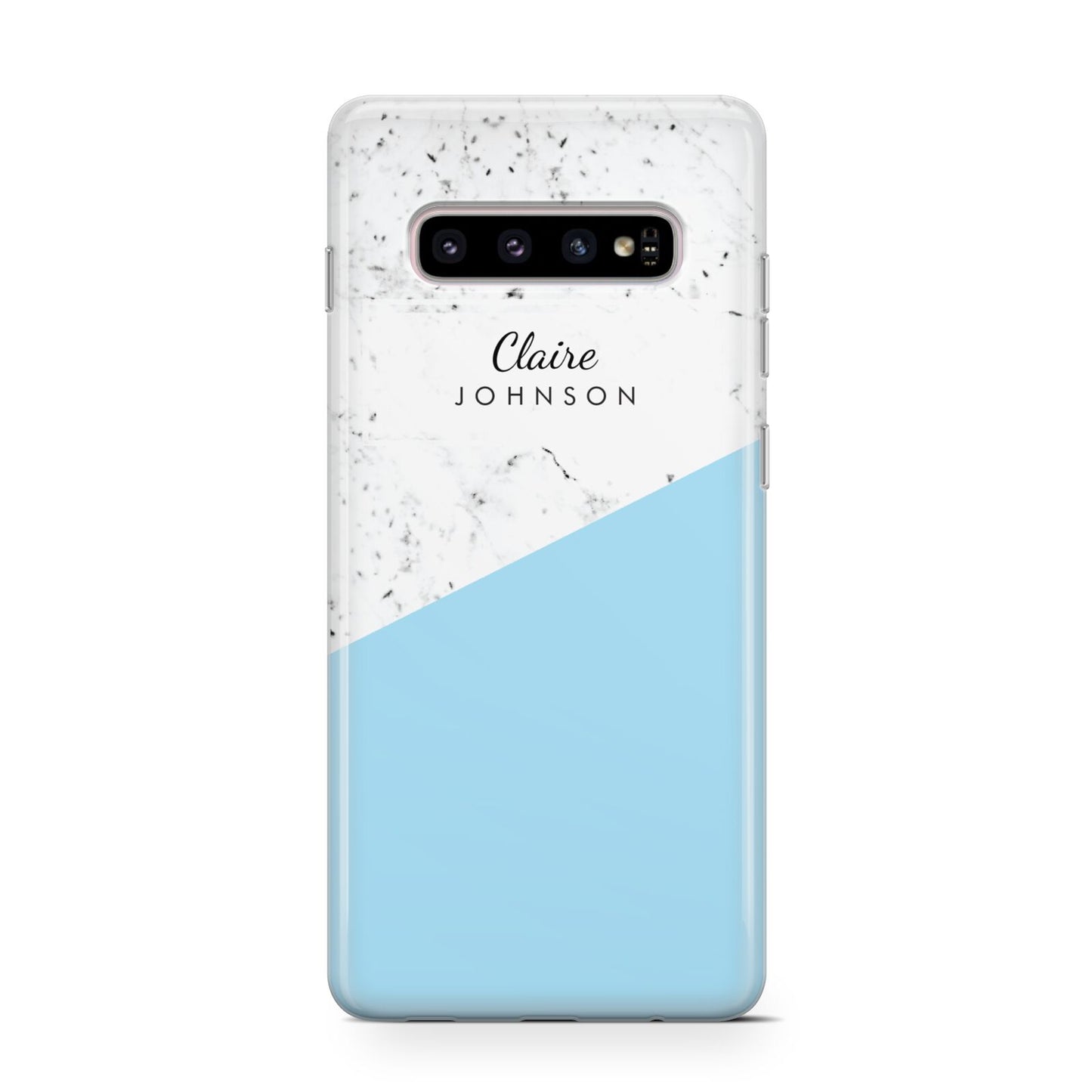 Personalised Blue Marble With Name Initials Protective Samsung Galaxy Case