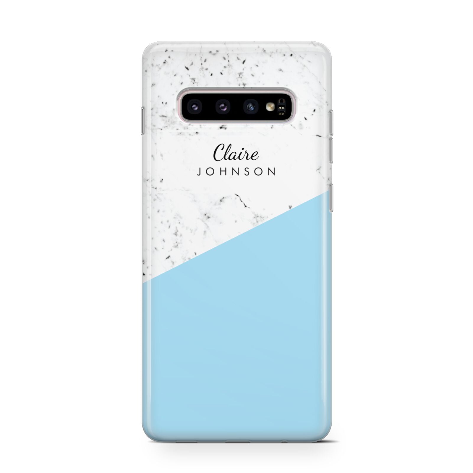 Personalised Blue Marble With Name Initials Protective Samsung Galaxy Case