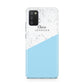 Personalised Blue Marble With Name Initials Samsung A02s Case