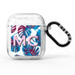 Personalised Blue Monstera Leaves AirPods Glitter Case