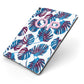 Personalised Blue Monstera Leaves Apple iPad Case on Grey iPad Side View