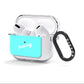 Personalised Blue Name AirPods Clear Case 3rd Gen Side Image