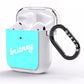 Personalised Blue Name AirPods Clear Case Side Image