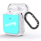 Personalised Blue Name AirPods Glitter Case Side Image