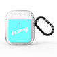 Personalised Blue Name AirPods Glitter Case