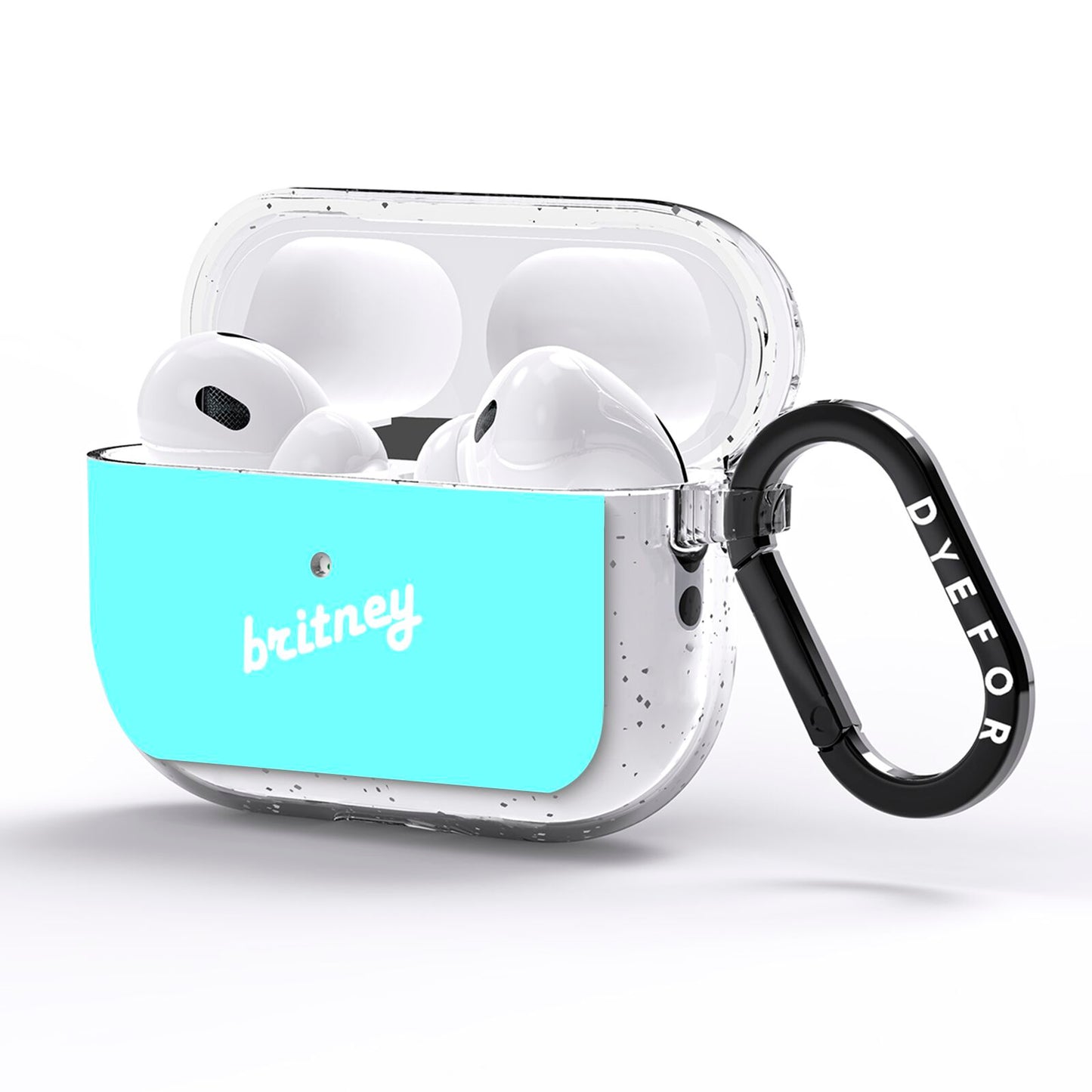Personalised Blue Name AirPods Pro Glitter Case Side Image