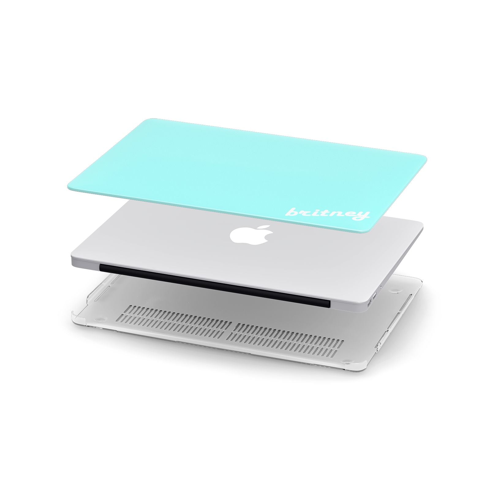 Personalised Blue Name Apple MacBook Case in Detail