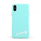 Personalised Blue Name Apple iPhone XS 3D Tough