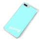 Personalised Blue Name iPhone 8 Plus Bumper Case on Silver iPhone Alternative Image