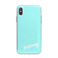 Personalised Blue Name iPhone X Bumper Case on Silver iPhone Alternative Image 1