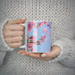 Personalised Blue Pink Blossom 10oz Mug Alternative Image 5