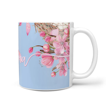 Personalised Blue Pink Blossom 10oz Mug