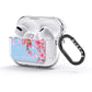 Personalised Blue Pink Blossom AirPods Glitter Case 3rd Gen Side Image