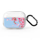 Personalised Blue Pink Blossom AirPods Pro Clear Case