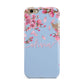 Personalised Blue Pink Blossom Apple iPhone 6 3D Tough Case