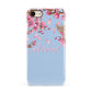 Personalised Blue Pink Blossom Apple iPhone 7 8 3D Snap Case