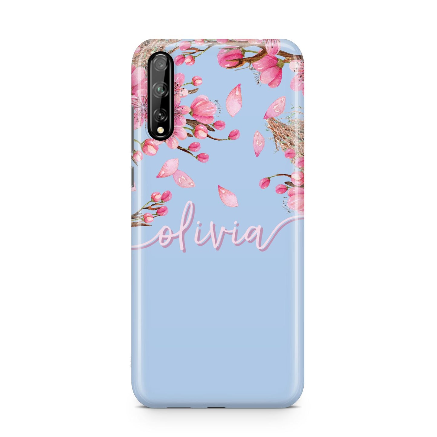 Personalised Blue Pink Blossom Huawei Enjoy 10s Phone Case