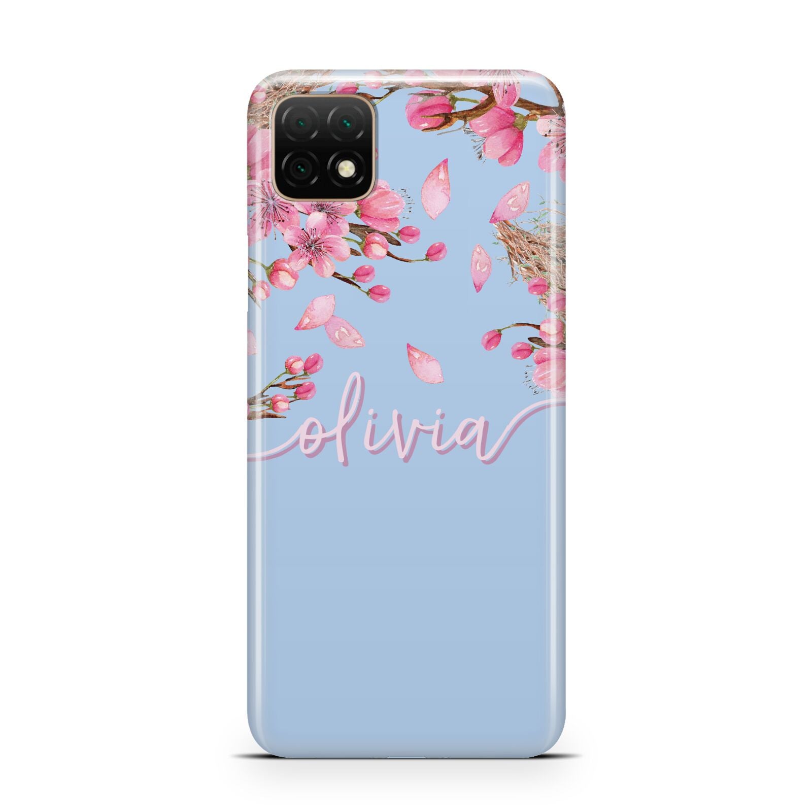 Personalised Blue Pink Blossom Huawei Enjoy 20 Phone Case