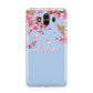 Personalised Blue Pink Blossom Huawei Mate 10 Protective Phone Case