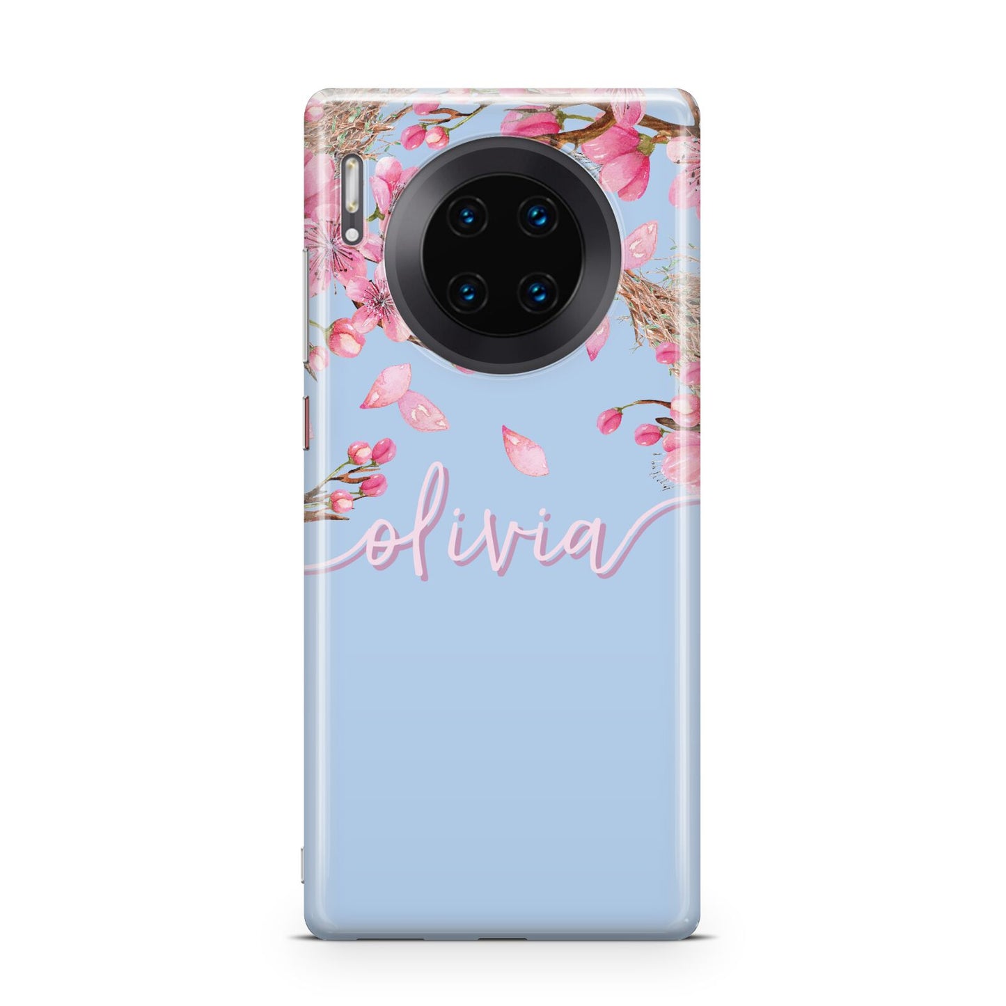 Personalised Blue Pink Blossom Huawei Mate 30 Pro Phone Case