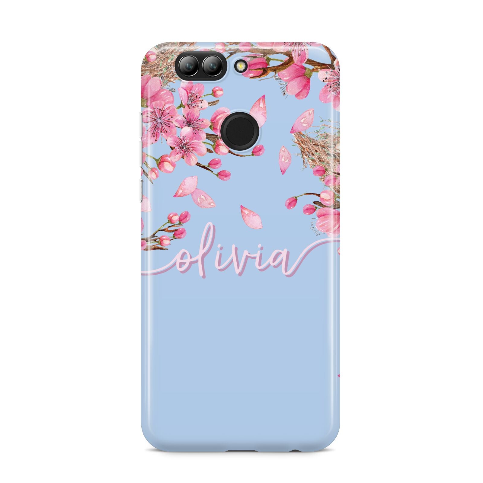Personalised Blue Pink Blossom Huawei Nova 2s Phone Case