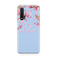 Personalised Blue Pink Blossom Huawei Nova 6 Phone Case