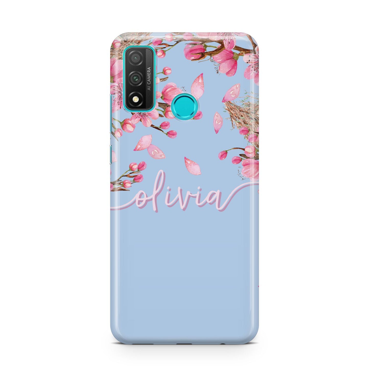 Personalised Blue Pink Blossom Huawei P Smart 2020