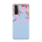 Personalised Blue Pink Blossom Huawei P Smart 2021