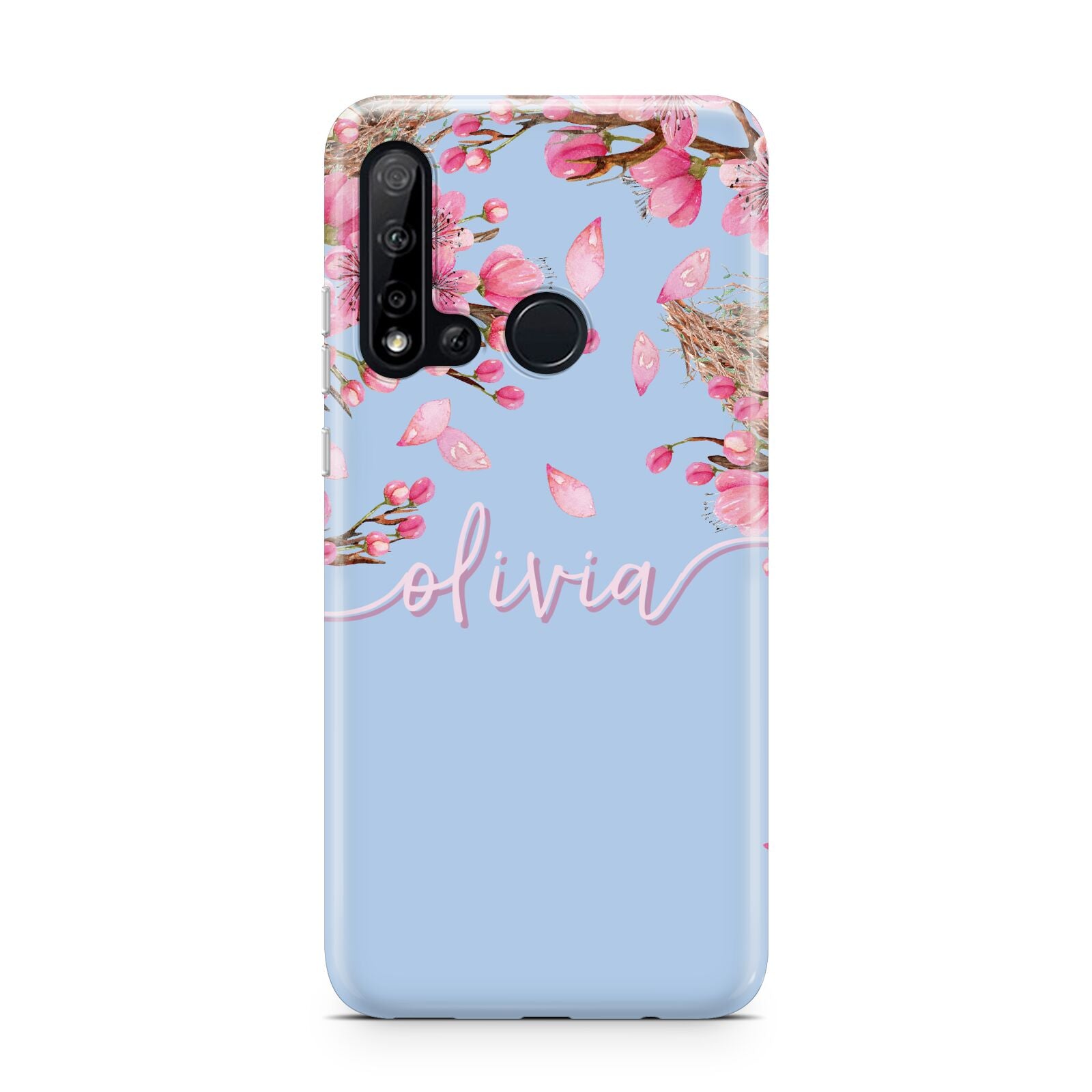 Personalised Blue Pink Blossom Huawei P20 Lite 5G Phone Case