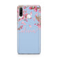 Personalised Blue Pink Blossom Huawei P30 Lite Phone Case
