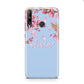 Personalised Blue Pink Blossom Huawei P40 Lite E Phone Case