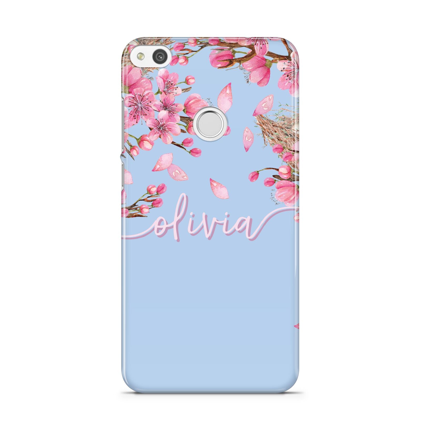 Personalised Blue Pink Blossom Huawei P8 Lite Case