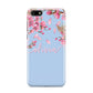 Personalised Blue Pink Blossom Huawei Y5 Prime 2018 Phone Case