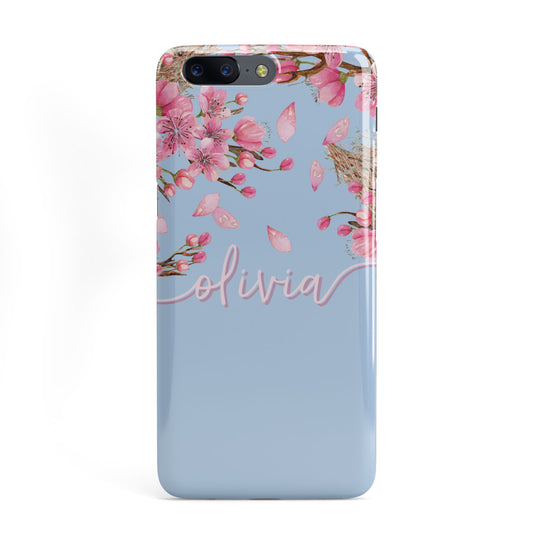 Personalised Blue Pink Blossom OnePlus Case