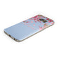 Personalised Blue Pink Blossom Protective Samsung Galaxy Case Angled Image