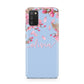 Personalised Blue Pink Blossom Samsung A02s Case