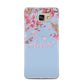 Personalised Blue Pink Blossom Samsung Galaxy A5 2016 Case on gold phone
