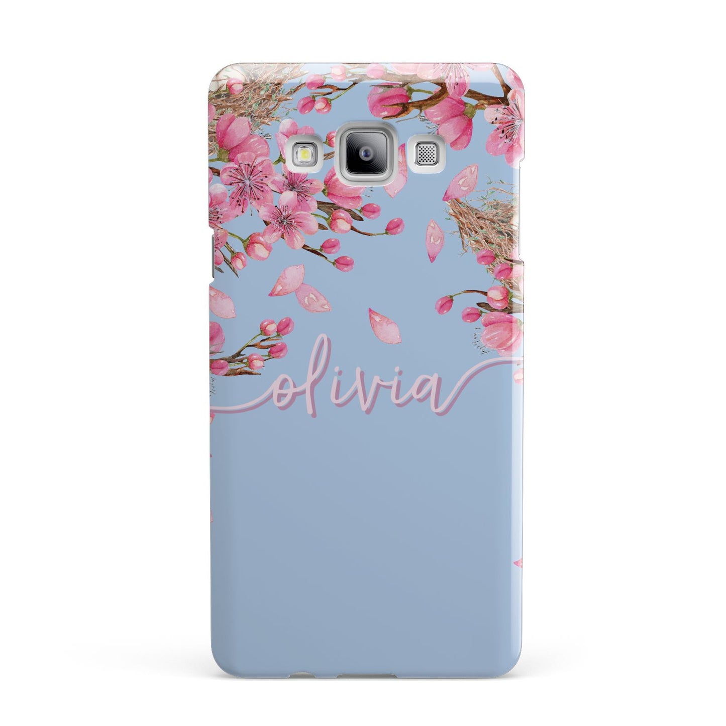 Personalised Blue Pink Blossom Samsung Galaxy A7 2015 Case