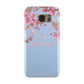 Personalised Blue Pink Blossom Samsung Galaxy Case