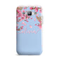 Personalised Blue Pink Blossom Samsung Galaxy J1 2015 Case