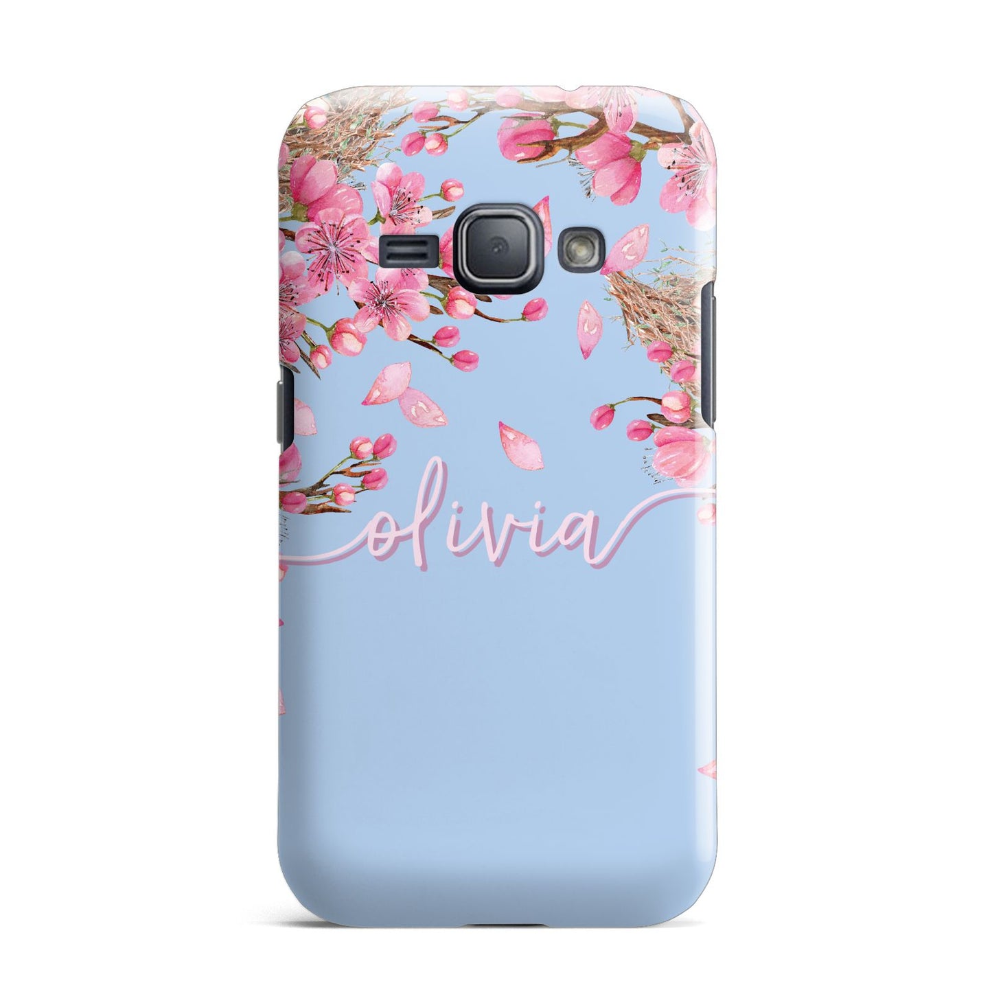 Personalised Blue Pink Blossom Samsung Galaxy J1 2016 Case