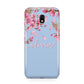 Personalised Blue Pink Blossom Samsung Galaxy J3 2017 Case