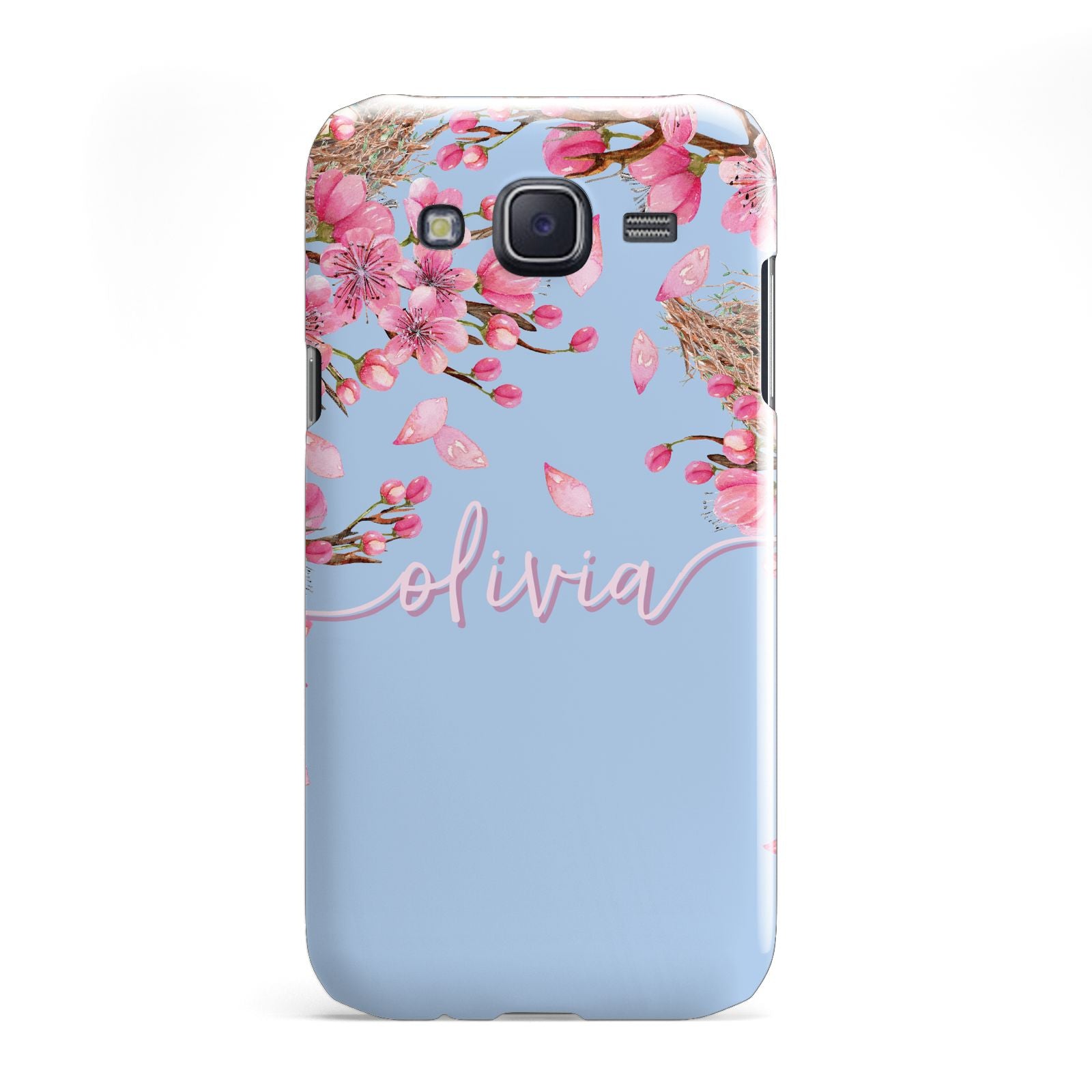 Personalised Blue Pink Blossom Samsung Galaxy J5 Case