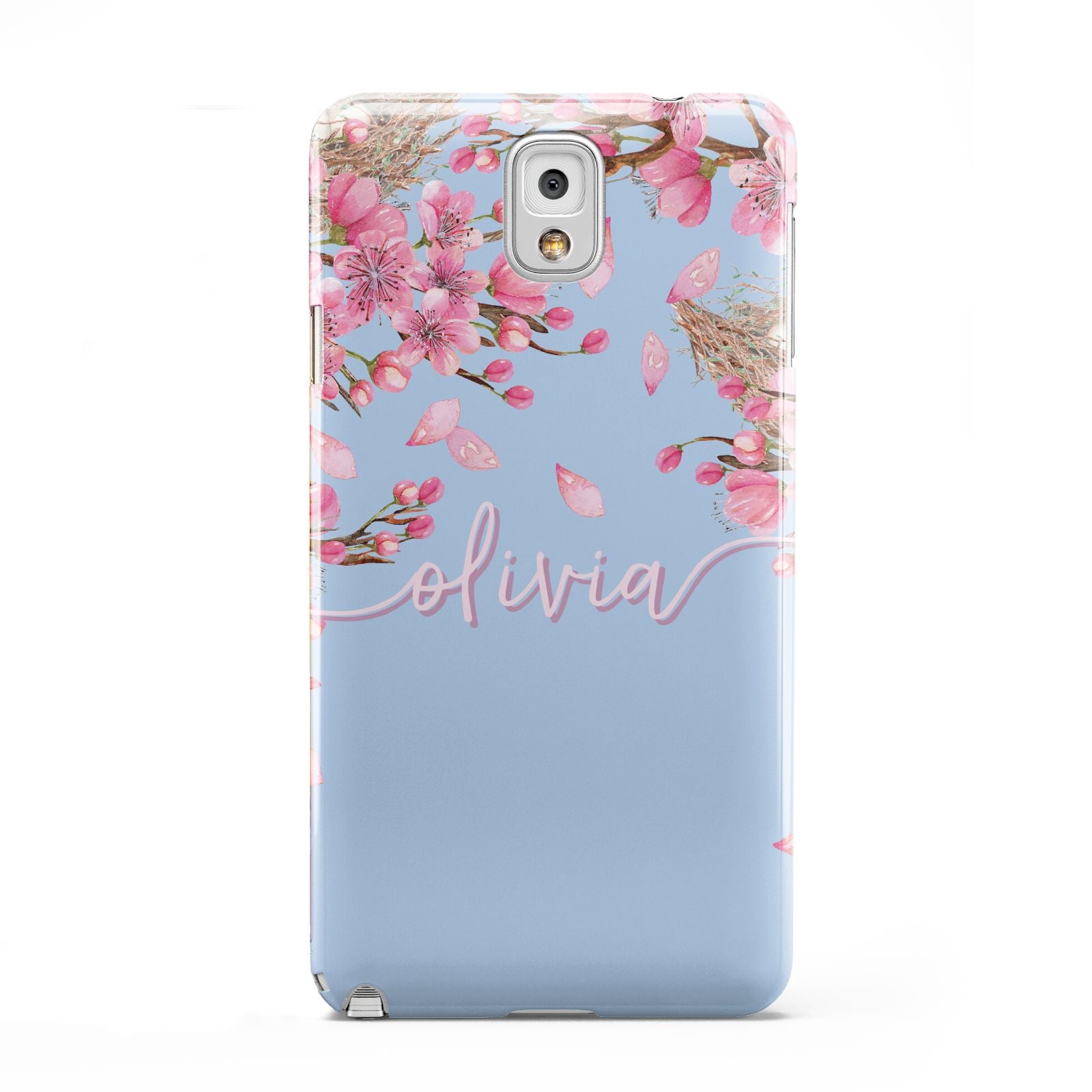 Personalised Blue Pink Blossom Samsung Galaxy Note 3 Case